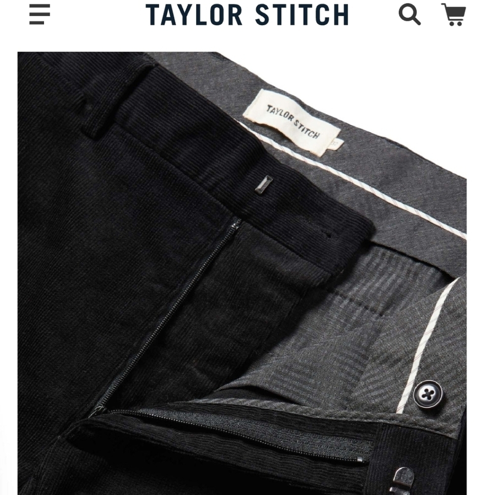 Taylor Stitch Coal Corduroy Sheffield Trousers - 31x34